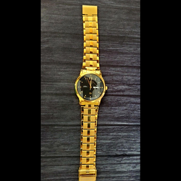 Sq23 Gold Black Dial New Miyota Mvt & Batt Men's 41mm Watch